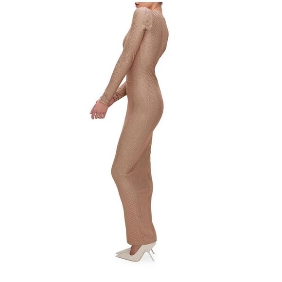 Good American Crystal Crewneck Long Sleeve Maxi Dress Plus Size 2XL - Picture 2 of 12